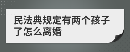 民法典规定有两个孩子了怎么离婚
