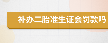 补办二胎准生证会罚款吗