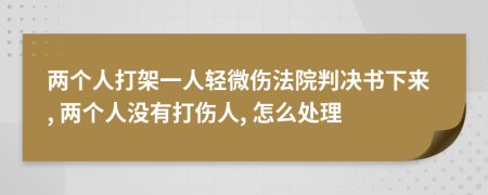 两个人打架一人轻微伤法院判决书下来, 两个人没有打伤人, 怎么处理