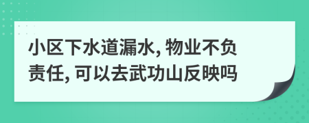 小区下水道漏水, 物业不负责任, 可以去武功山反映吗