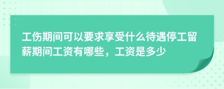 工伤期间可以要求享受什么待遇停工留薪期间工资有哪些，工资是多少