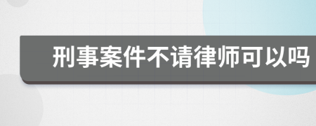 刑事案件不请律师可以吗