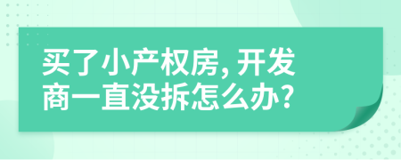 买了小产权房, 开发商一直没拆怎么办?