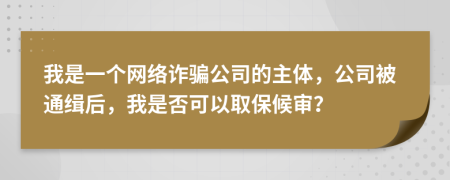 我是一个网络诈骗公司的主体，公司被通缉后，我是否可以取保候审？