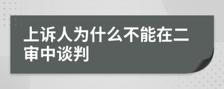 上诉人为什么不能在二审中谈判