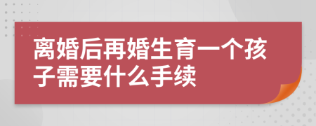 离婚后再婚生育一个孩子需要什么手续