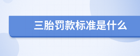 三胎罚款标准是什么