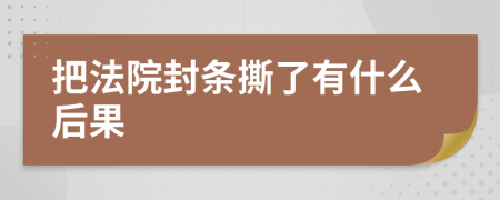 把法院封条撕了有什么后果