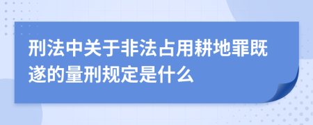 刑法中关于非法占用耕地罪既遂的量刑规定是什么