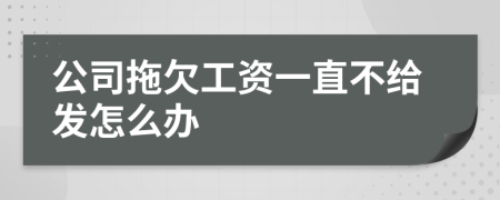 公司拖欠工资一直不给发怎么办