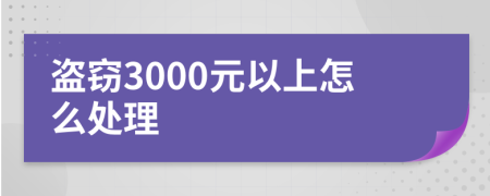 盗窃3000元以上怎么处理