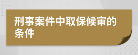 刑事案件中取保候审的条件