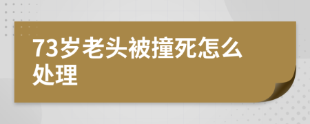 73岁老头被撞死怎么处理