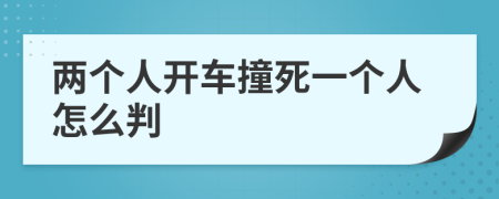 两个人开车撞死一个人怎么判