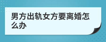 男方出轨女方要离婚怎么办