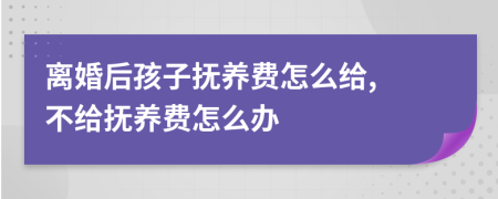 离婚后孩子抚养费怎么给, 不给抚养费怎么办