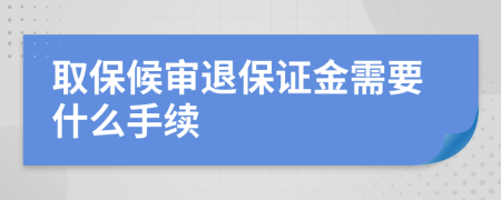取保候审退保证金需要什么手续