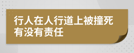 行人在人行道上被撞死有没有责任