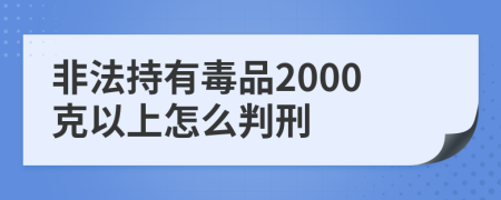 非法持有毒品2000克以上怎么判刑