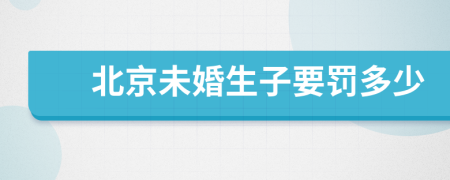 北京未婚生子要罚多少