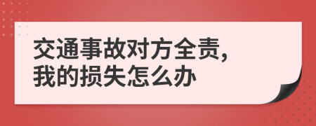 交通事故对方全责, 我的损失怎么办