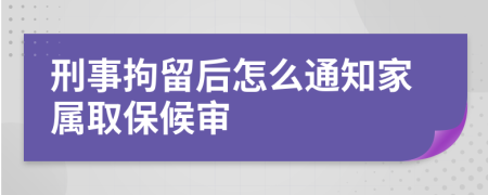 刑事拘留后怎么通知家属取保候审