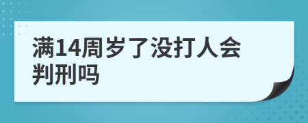 满14周岁了没打人会判刑吗