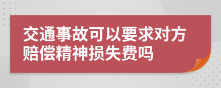 交通事故可以要求对方赔偿精神损失费吗