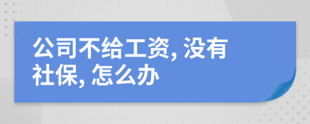 公司不给工资, 没有社保, 怎么办