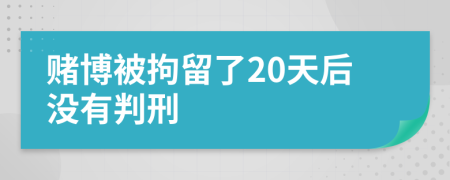 赌博被拘留了20天后没有判刑