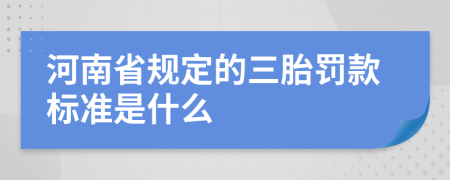 河南省规定的三胎罚款标准是什么