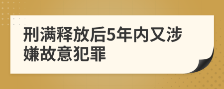 刑满释放后5年内又涉嫌故意犯罪