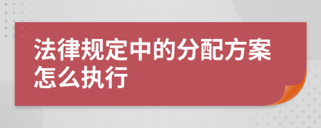 法律规定中的分配方案怎么执行