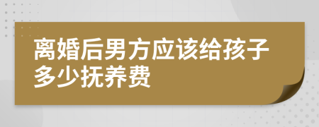 离婚后男方应该给孩子多少抚养费