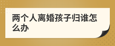 两个人离婚孩子归谁怎么办
