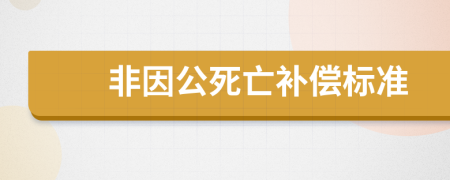 非因公死亡补偿标准