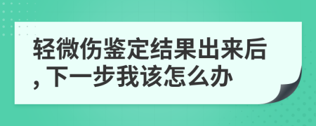 轻微伤鉴定结果出来后, 下一步我该怎么办