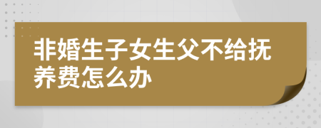 非婚生子女生父不给抚养费怎么办