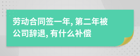 劳动合同签一年, 第二年被公司辞退, 有什么补偿