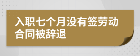 入职七个月没有签劳动合同被辞退