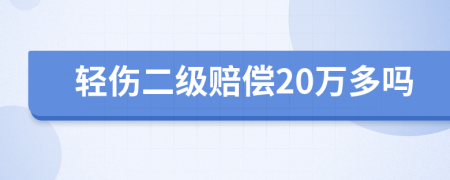 轻伤二级赔偿20万多吗