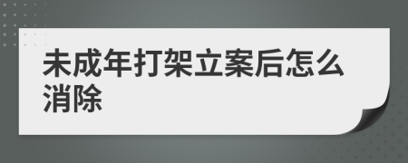 未成年打架立案后怎么消除