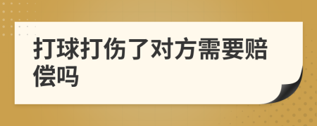 打球打伤了对方需要赔偿吗