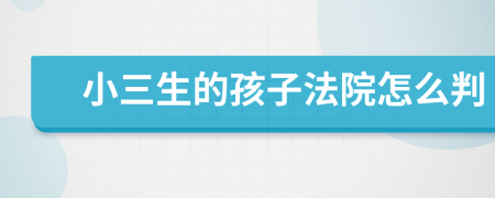 小三生的孩子法院怎么判