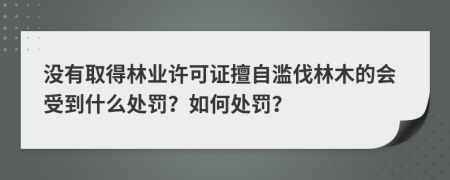 没有取得林业许可证擅自滥伐林木的会受到什么处罚？如何处罚？