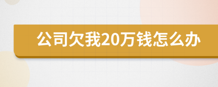 公司欠我20万钱怎么办