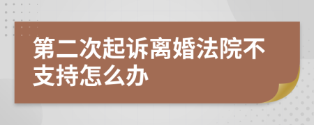 第二次起诉离婚法院不支持怎么办