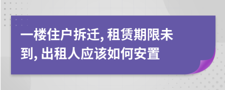 一楼住户拆迁, 租赁期限未到, 出租人应该如何安置