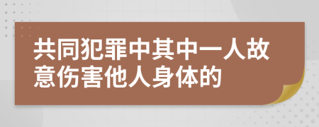 共同犯罪中其中一人故意伤害他人身体的