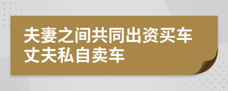 夫妻之间共同出资买车丈夫私自卖车